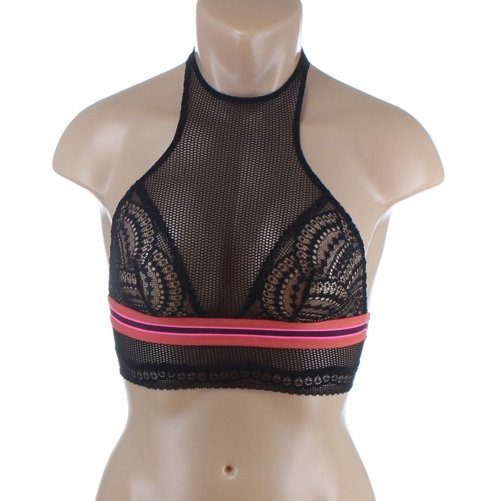 Victoria's Secret Black Mesh Lace High Neck Bralette NWT XS - Picture 10 of 10